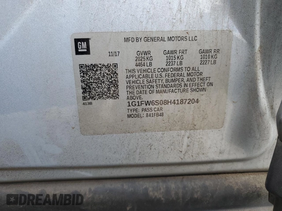 2017 Chevrolet Bolt EV LT z VIN 1G1FW6S08H4187204, wystawiony jako Copart lot #47278955 z przebiegiem 167 654 mil mil oraz Szkody całkowita. Historia ofert i sprzedaży dostępna na DreamBid. Obrazek 12.