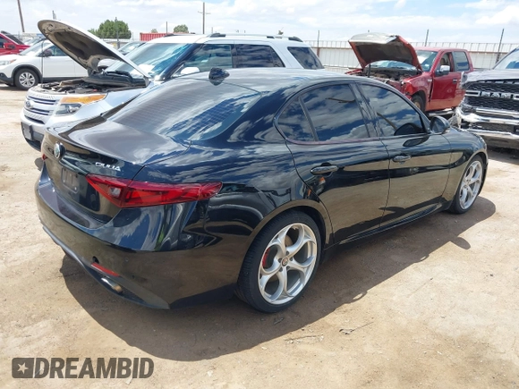 2019 Alfa Romeo Giulia Ti Sport with VIN ZARFAMBN5K7608927, listed as a IAAI auction lot 42347437 with 54,276 mi miles and . Bid and sale history available at DreamBid. Image 4.