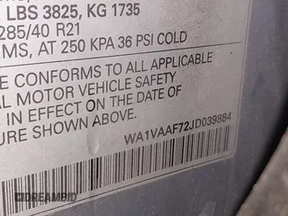 2018 Audi Q7 Prestige z VIN WA1VAAF72JD039884, wystawiony jako IAAI lot #42333152 z przebiegiem 207 619 mil mil oraz . Historia ofert i sprzedaży dostępna na DreamBid. Obrazek 9.