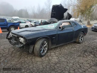 2015 Dodge Challenger R/T with VIN 2C3CDZATXFH764865, listed as a Copart auction lot 83209544 with 63,733 mi miles and Salvage Title. Bid and sale history available at carsss.com. Image 1.