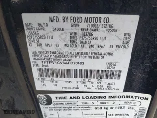 2010 Ford F-150 XL with VIN 1FTFW1CV6AFC70483, listed as a IAAI auction lot 41594786 with 382,006 mi miles. Bid and sale history available at carsss.com. Image 9.