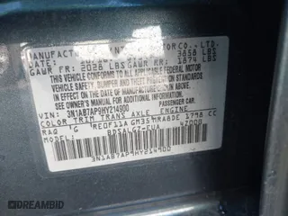 2017 Nissan Sentra S with VIN 3N1AB7AP9HY214900, listed as a IAAI auction lot 41880045 with 30,085 mi miles. Bid and sale history available at carsss.com. Image 9.
