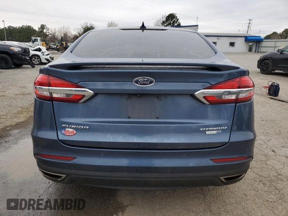 2019 Ford Fusion Titanium with VIN 3FA6P0D99KR117213, listed as a Copart auction lot 46450585 with 128,868 mi miles and Salvage Title. Bid and sale history available at carsss.com. Image 6.