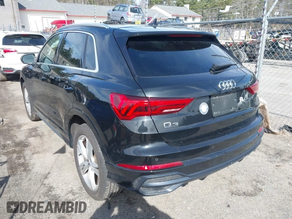 2020 Audi Q3 S line Premium with VIN WA1DECF31L1030946, listed as a IAAI auction lot 41774297 with 58,548 mi miles and . Bid and sale history available at DreamBid. Image 3.