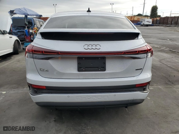 2024 Audi Q4 e-tron Sportback Premium with VIN WA122BFZ5RP007285, listed as a Copart auction lot 82339564 with 12,006 mi miles and Salvage Title. Bid and sale history available at carsss.com. Image 6.
