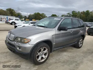 2005 BMW X5 3.0i with VIN 5UXFA13515LY13081, listed as a Copart auction lot 50143825 with 150,035 mi miles and Clean Title. Bid and sale history available at carsss.com. Image 1.