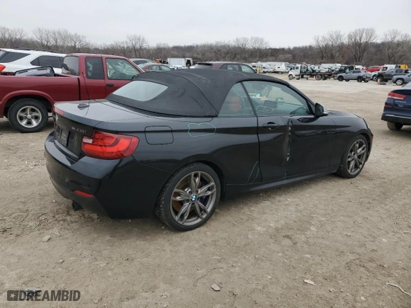 2015 BMW 2 Series M235i with VIN WBA1M1C5XFV393133, listed as a Copart auction lot 43073145 with 96,831 mi miles and Salvage Title. Bid and sale history available at carsss.com. Image 3.