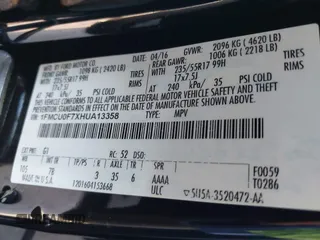 2017 Ford Escape S с VIN 1FMCU0F7XHUA13358, выставлен на аукционе IAAI как лот 42409601 с пробегом 127 324 миль миль и . История ставок и продаж доступна на DreamBid. Изображение 9.