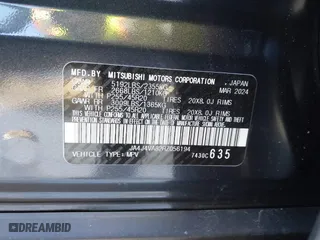 2024 Mitsubishi Outlander SE with VIN JA4J4VA82RZ056194, listed as a IAAI auction lot 41408423 with 2,138 mi miles. Bid and sale history available at carsss.com. Image 9.
