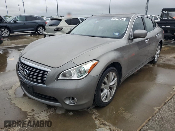 2012 Infiniti M37 with VIN JN1BY1AP9CM333056, listed as a Copart auction lot 74810944 with 212,631 mi miles and Salvage Title. Bid and sale history available at carsss.com. Image 1.