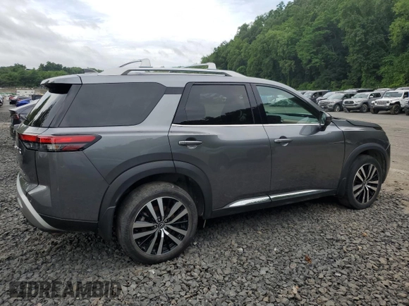 2023 Nissan Pathfinder Platinum with VIN 5N1DR3DK6PC228996, listed as a Copart auction lot 63266985 with 24,356 mi miles and Salvage title. Bid and sale history available at DreamBid. Image 3.