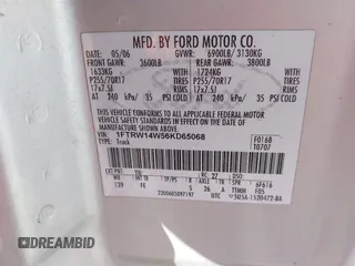 2006 Ford F-150 XLT с VIN 1FTRW14W56KD65068, выставлен на аукционе IAAI как лот 42481061 с пробегом 229 522 миль миль и . История ставок и продаж доступна на DreamBid. Изображение 9.