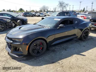 2017 Chevrolet Camaro ZL1 with VIN 1G1FJ1R62H0182079, listed as a Copart auction lot 52446335 with 21,652 mi miles and Salvage Title. Bid and sale history available at carsss.com. Image 1.