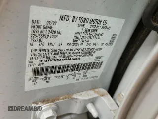 2022 Ford Mustang Mach-E Premium with VIN 3FMTK3RM4NMA50835, listed as a Copart auction lot 87904455 with 24,672 mi miles and Salvage Title. Bid and sale history available at DreamBid. Image 13.