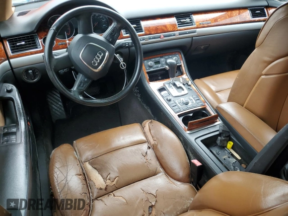 2007 Audi A8 L 4.2L with VIN WAUMV44E77N026086, listed as a Copart auction lot 61807414 with 0 mi miles and Salvage Title. Bid and sale history available at carsss.com. Image 8.