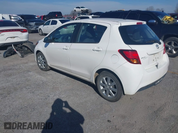 2015 Toyota Yaris L with VIN VNKKTUD37FA019862, listed as a IAAI auction lot 41481374 with 106,041 mi miles. Bid and sale history available at carsss.com. Image 3.