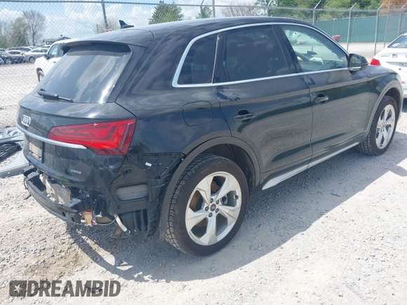 2021 Audi Q5 Premium Plus with VIN WA1BAAFY7M2024762, listed as a IAAI auction lot 42090408 with 58,082 mi miles and . Bid and sale history available at DreamBid. Image 4.