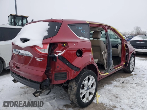 2016 Ford Escape Titanium with VIN 1FMCU9JXXGUA62330, listed as a Copart auction lot 45338705 with 65,722 mi miles and Salvage Title. Bid and sale history available at carsss.com. Image 3.
