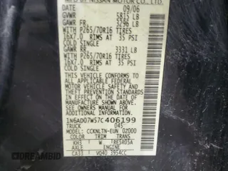 2007 Nissan Frontier Nismo z VIN 1N6AD07W57C406199, wystawiony jako Copart lot #61349615 z przebiegiem 210 160 mil mil oraz Czysty tytuł • Clean title. Historia ofert i sprzedaży dostępna na DreamBid. Obrazek 12.