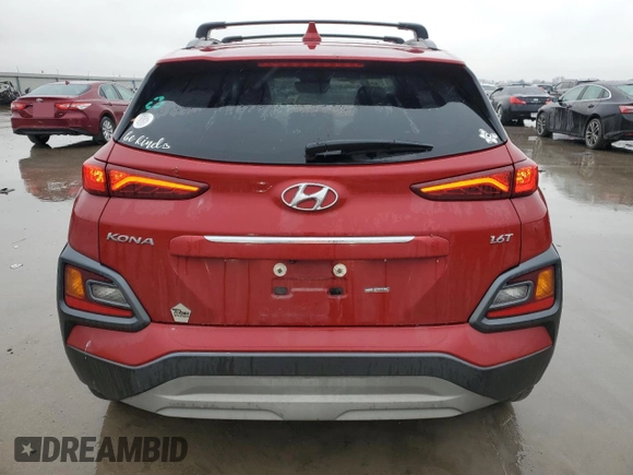 2021 Hyundai Kona Limited with VIN KM8K33A57MU600861, listed as a Copart auction lot 45422175 with 70,554 mi miles and Salvage Title. Bid and sale history available at carsss.com. Image 6.