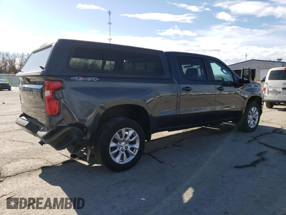 2021 Chevrolet Silverado 1500 Custom with VIN 3GCPYBEH1MG174260, listed as a Copart auction lot 87165514 with 46,231 mi miles and Salvage Title. Bid and sale history available at DreamBid. Image 3.