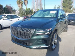 2021 Genesis GV80 with VIN KMUHCESCXMU046641, listed as a IAAI auction lot 41614756 with 1 mi miles. Bid and sale history available at carsss.com. Image 2.