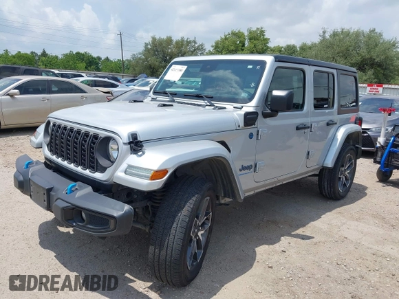 2024 Jeep Wrangler Sport S with VIN 1C4RJXN60RW208013, listed as a IAAI auction lot 42117388 with 34,407 mi miles and . Bid and sale history available at DreamBid. Image 2.