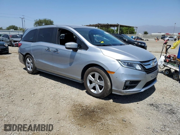 2019 Honda Odyssey EX with VIN 5FNRL6H59KB011858, listed as a Copart auction lot 60272445 with 54,708 mi miles and Salvage title. Bid and sale history available at DreamBid. Image 4.