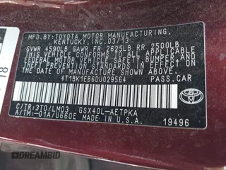 2013 Toyota Avalon XLE z VIN 4T1BK1EB6DU029564, wystawiony jako IAAI lot #42425157 z przebiegiem 228 767 mil mil oraz . Historia ofert i sprzedaży dostępna na DreamBid. Obrazek 9.