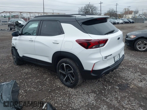2022 Chevrolet TrailBlazer RS with VIN KL79MUSL3NB008452, listed as a IAAI auction lot 40890012 with 38,117 mi miles. Bid and sale history available at carsss.com. Image 3.