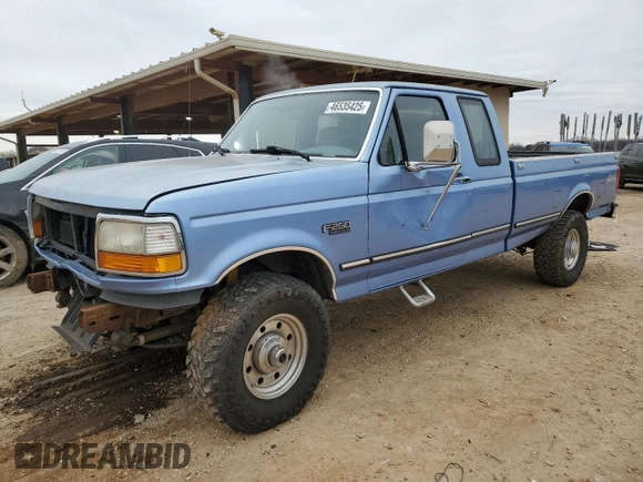1996 Ford F-250 with VIN 1FTHX26G4TEB59478, listed as a Copart auction lot 46535425 with 132,504 mi miles and Salvage title. Bid and sale history available at DreamBid. Image 1.