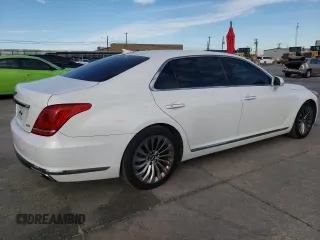 2019 Genesis G90 3.3T Premium with VIN KMHG34JA1KU050157, listed as a Copart auction lot 87208564 with 75,972 mi miles and Salvage Title. Bid and sale history available at carsss.com. Image 3.