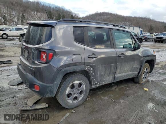 2017 Jeep Renegade Sport with VIN ZACCJBAB9HPF67335, listed as a Copart auction lot 42706375 with 94,351 mi miles and Salvage title. Bid and sale history available at DreamBid. Image 3.
