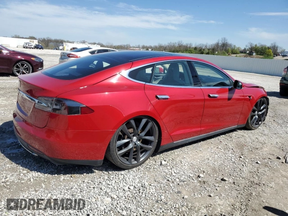 2014 Tesla Model S 60 with VIN 5YJSA1S12EFP65799, listed as a Copart auction lot 50895235 with 132,669 mi miles and Salvage Title. Bid and sale history available at DreamBid. Image 3.