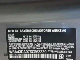 2025 BMW 4 Series 430i with VIN WBA43DA07SCS63339, listed as a Copart auction lot 51535265 with 10,594 mi miles and Salvage title. Bid and sale history available at DreamBid. Image 12.