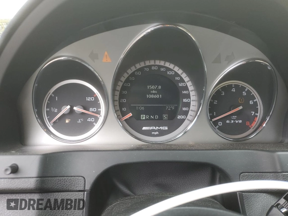 2009 Mercedes-Benz C 63 AMG with VIN WDDGF77X39F284619, listed as a Copart auction lot 61076125 with 108,601 mi miles and Salvage title. Bid and sale history available at DreamBid. Image 9.