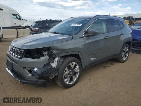 2020 Jeep Compass Limited with VIN 3C4NJCCB9LT170785, listed as a Copart auction lot 53403655 with 55,763 mi miles and Clean Title. Bid and sale history available at carsss.com. Image 1.