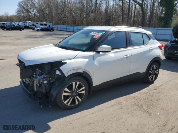 2018 Nissan Kicks S with VIN 3N1CP5CU8JL497357, listed as a Copart auction lot 51067455 with 76,021 mi miles and Salvage Title. Bid and sale history available at carsss.com. Image 1.