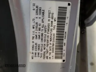 2002 Honda CR-V EX with VIN SHSRD78812U004361, listed as a Copart auction lot 49812535 with 216,756 mi miles and Salvage Title. Bid and sale history available at carsss.com. Image 16.