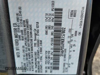 2019 Ford Fusion Titanium with VIN 3FA6P0SU9KR157802, listed as a Copart auction lot 61126605 with 70,764 mi miles and Salvage title. Bid and sale history available at DreamBid. Image 12.