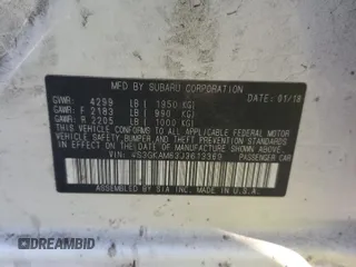 2018 Subaru Impreza Special Sports z VIN 4S3GKAM63J3613369, wystawiony jako Copart lot #45315145 z przebiegiem 29 578 mil mil oraz Szkoda całkowita • Salvage title. Historia ofert i sprzedaży dostępna na DreamBid. Obrazek 12.