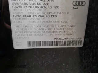 2015 Audi SQ5 Premium Plus with VIN WA1CGAFP1FA010018, listed as a Copart auction lot 83705914 with 245,913 mi miles and Clean Title. Bid and sale history available at carsss.com. Image 13.
