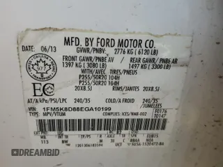 2014 Ford Explorer XLT with VIN 1FM5K8D88EGA10199, listed as a Copart auction lot 52526875 with 207,332 mi miles and Salvage Title. Bid and sale history available at DreamBid. Image 13.