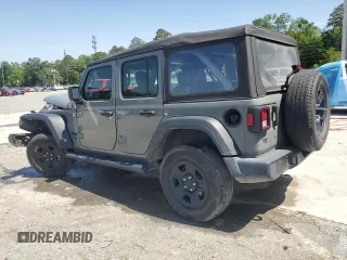 2021 Jeep Wrangler Unlimited Sport S with VIN 1C4HJXDG1MW730308, listed as a Copart auction lot 56921685 with 28,391 mi miles and Salvage title. Bid and sale history available at DreamBid. Image 2.