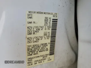 2017 Nissan Titan with VIN 1N6AA1F10HN501280, listed as a Copart auction lot 43782625 with 217,906 mi miles and Clean title. Bid and sale history available at DreamBid. Image 12.