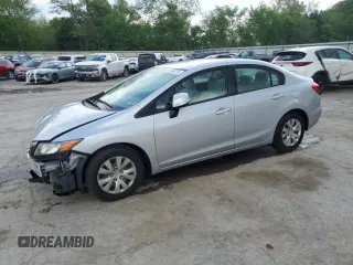2012 Honda Civic LX z VIN 2HGFB2F55CH564604, wystawiony jako Copart lot #57036735 z przebiegiem 47 763 mil mil oraz Szkoda całkowita • Salvage title. Historia ofert i sprzedaży dostępna na DreamBid. Obrazek 1.