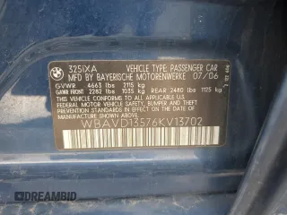 2006 BMW 3 Series 325xi с VIN WBAVD13576KV13702, выставлен на аукционе Copart как лот 59027025 с пробегом 113 083 миль миль и Списание • Salvage title. История ставок и продаж доступна на DreamBid. Изображение 12.