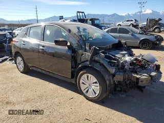 2025 Nissan LEAF S with VIN 1N4AZ1BV1SC557757, listed as a Copart auction lot 80913174 with 3,270 mi miles and Salvage Title. Bid and sale history available at carsss.com. Image 4.