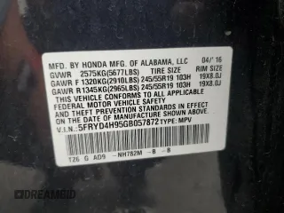 2016 Acura MDX Advance z VIN 5FRYD4H95GB057872, wystawiony jako Copart lot #56904245 z przebiegiem 107 160 mil mil oraz Szkoda całkowita • Salvage title. Historia ofert i sprzedaży dostępna na DreamBid. Obrazek 13.