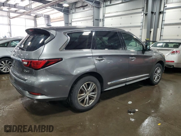 2019 Infiniti QX60 Luxe with VIN 5N1DL0MM7KC567163, listed as a Copart auction lot 49100445 with 89,030 mi miles and Salvage title. Bid and sale history available at DreamBid. Image 3.
